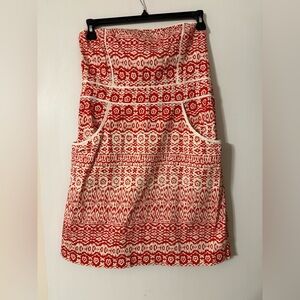 B.Smart Red and White Strapless Dress s16